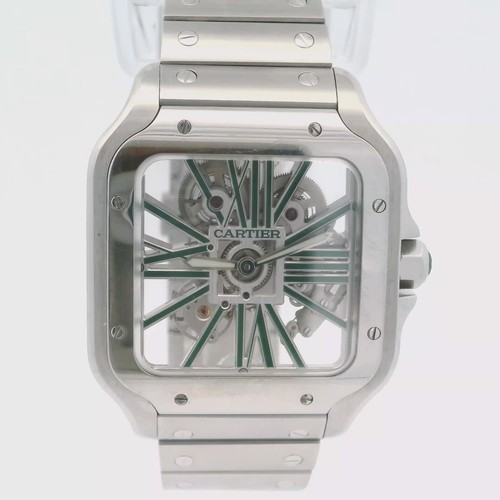Cartier santos skeleton green - cartier,